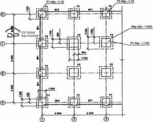 Bản vẽ móng đơn cừ tràm